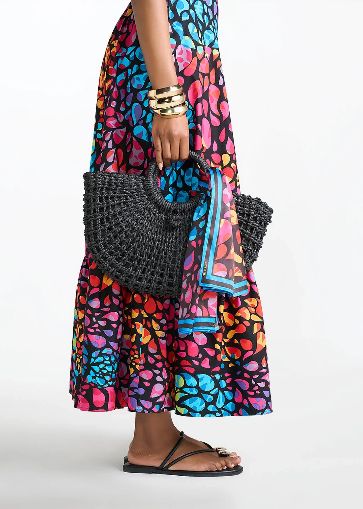 Abeni Women's African Print Scarf (Fuchsia Kaleidoscope) - Image 5