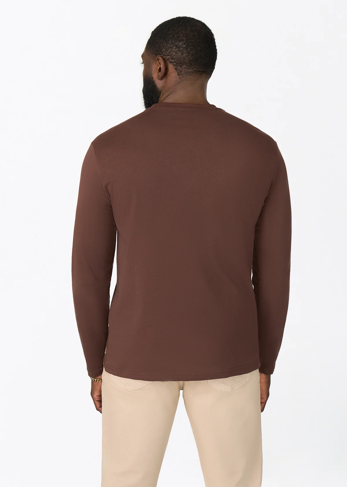 Addo Men's African Print Applique T-shirt (Chocolate Mousse Tribal) - Clearance - Image 4