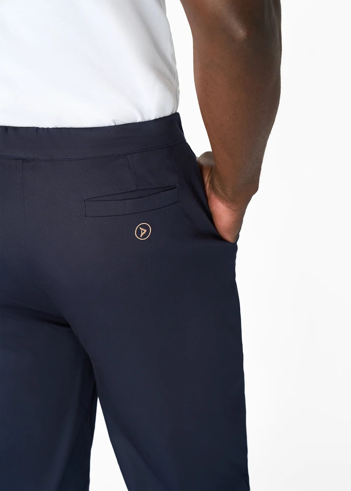Adil Men's Traditional Dress Pants with Drawstring (Navy) - Image 3