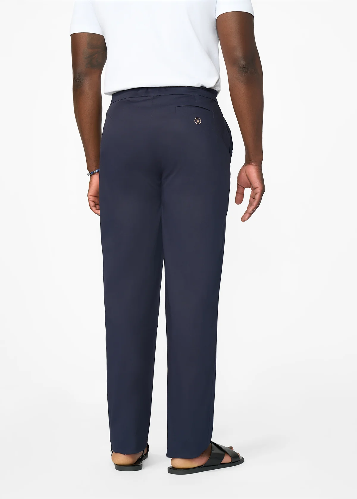 Adil Men's Traditional Dress Pants with Drawstring (Navy) - Image 4