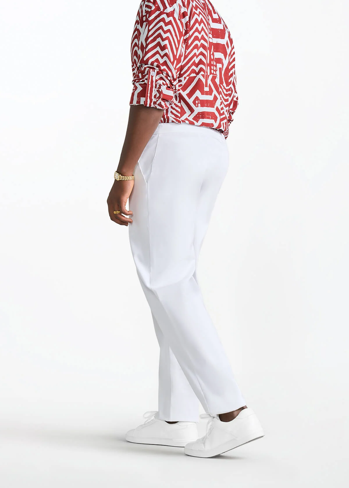 Adil Men's Traditional Dress Pants with Drawstring (White) - Image 4