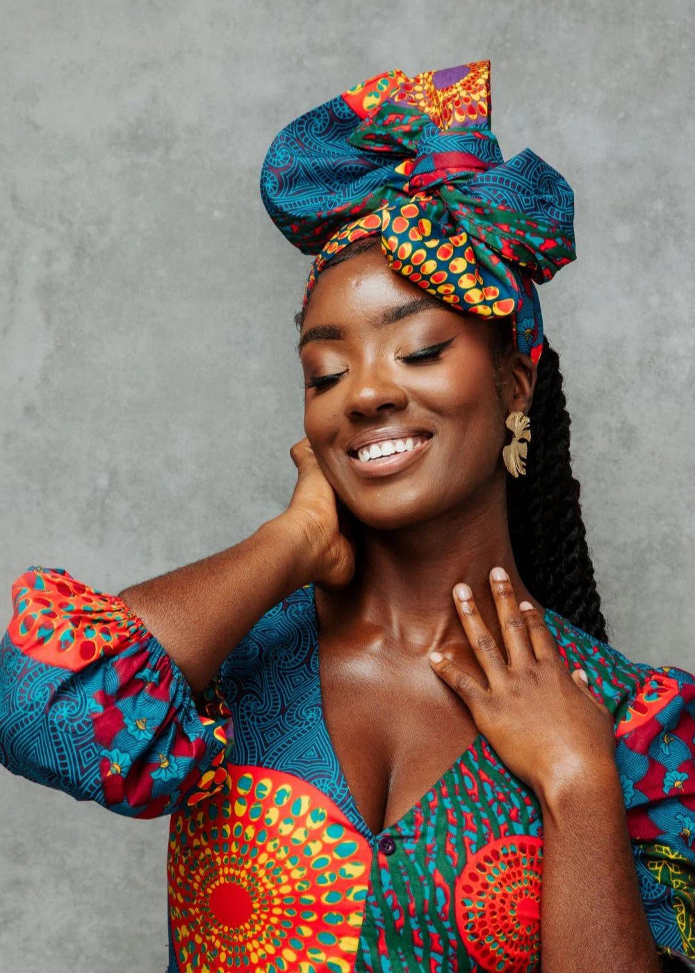 Women's African Print Head Wrap/Scarf (New Harvest Multipattern) - Image 3