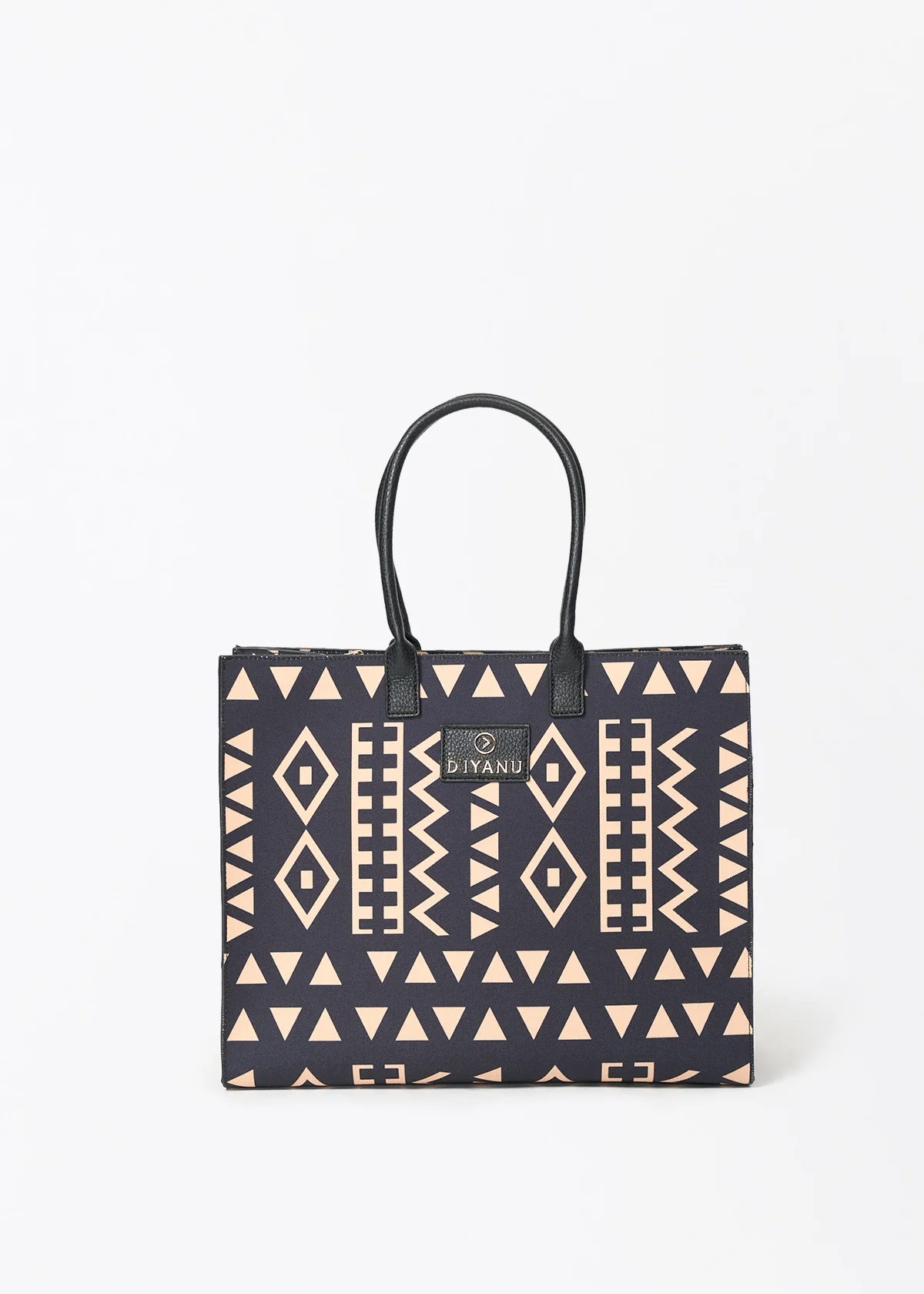 Aina Women's African Print Tote Bag (Tan Black Tribal) - Image 3
