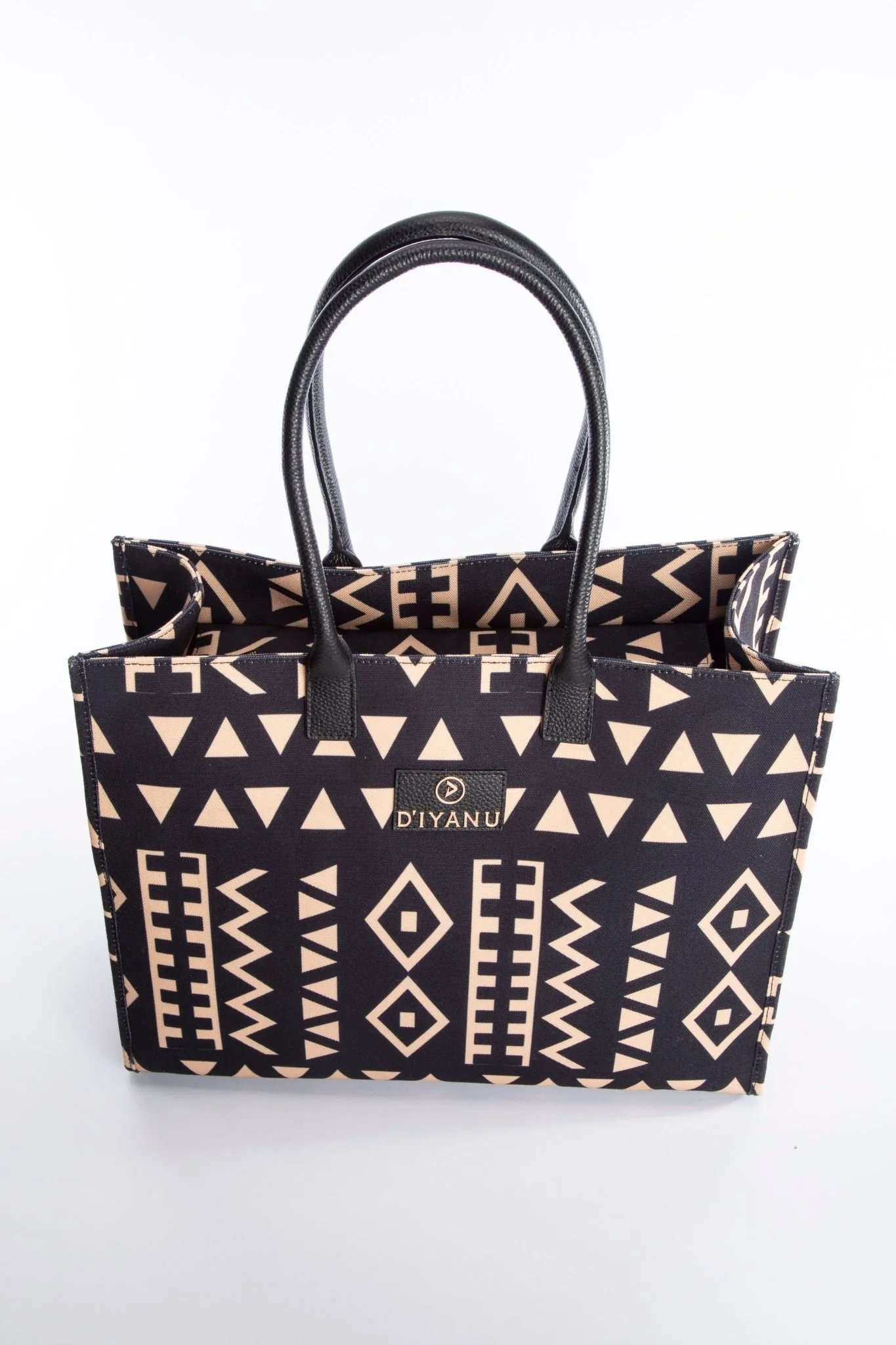 Aina Women's African Print Tote Bag (Tan Black Tribal) - Image 5