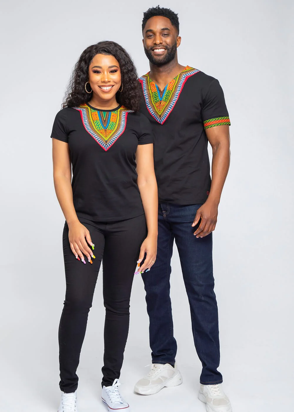 Amara Women's Dashiki T-Shirt (Black) - Image 4