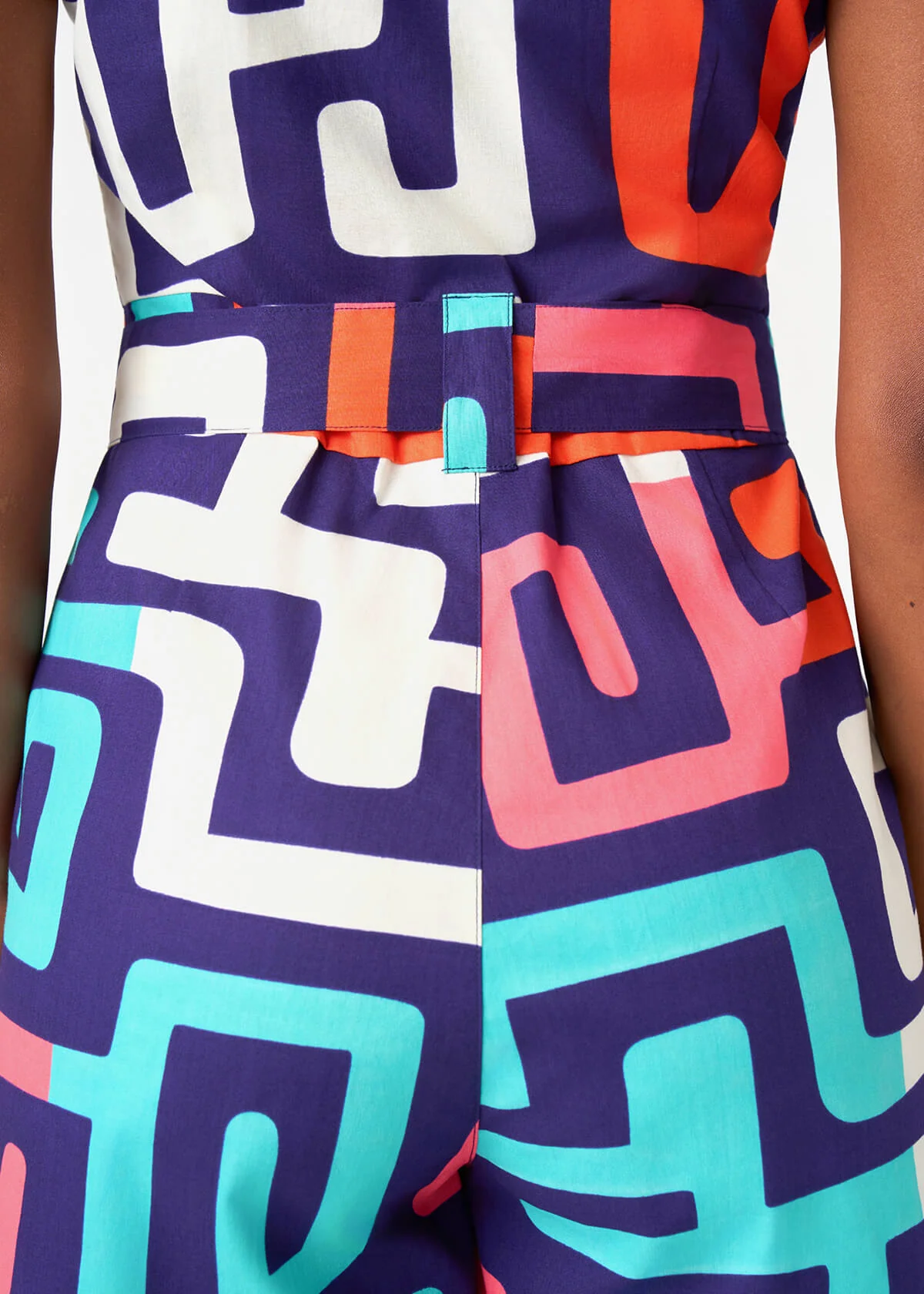 Asale Women's African Print Romper (Confetti Kuba) - Image 4