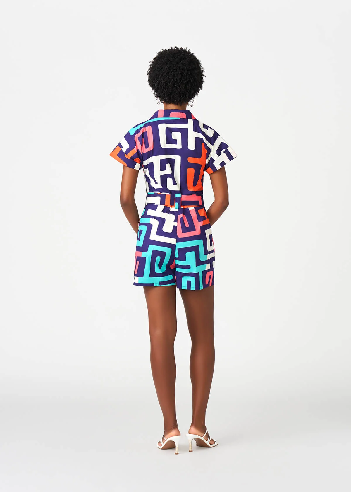 Asale Women's African Print Romper (Confetti Kuba) - Image 7