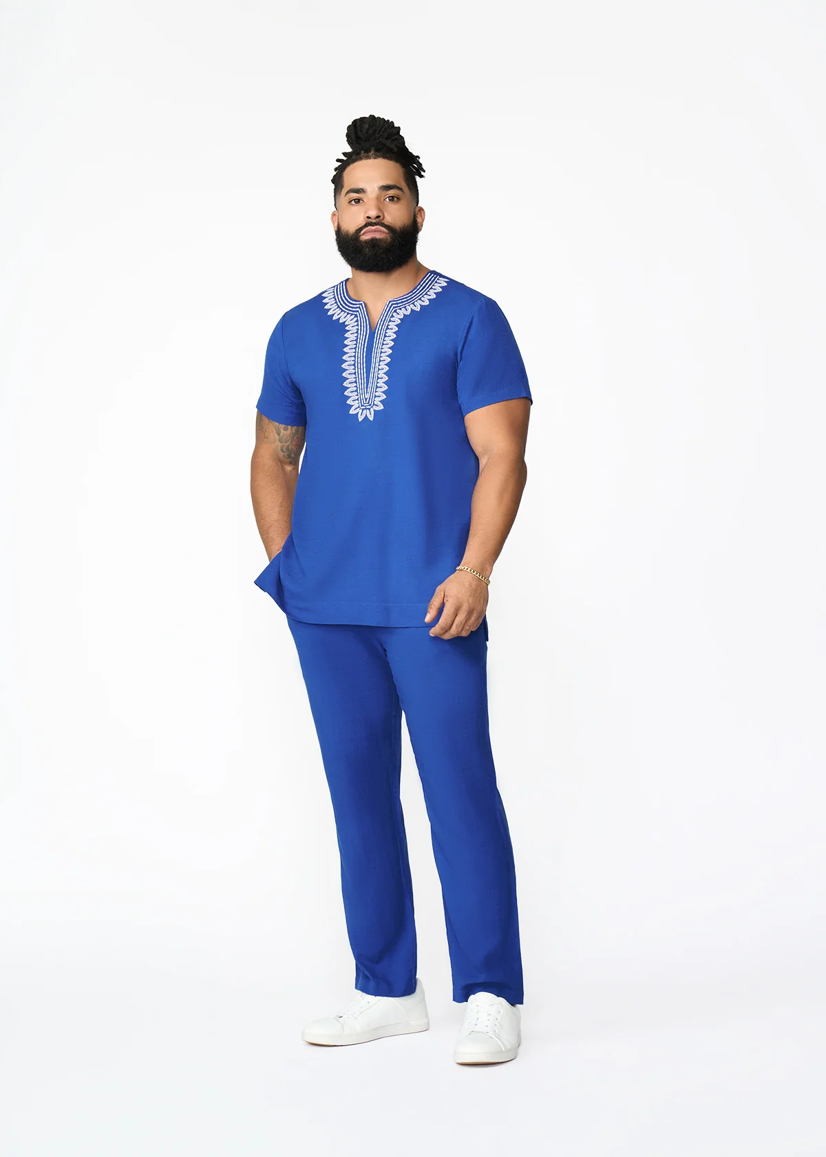 Asan Men's Linen Blend Pants (Cobalt) - Image 2