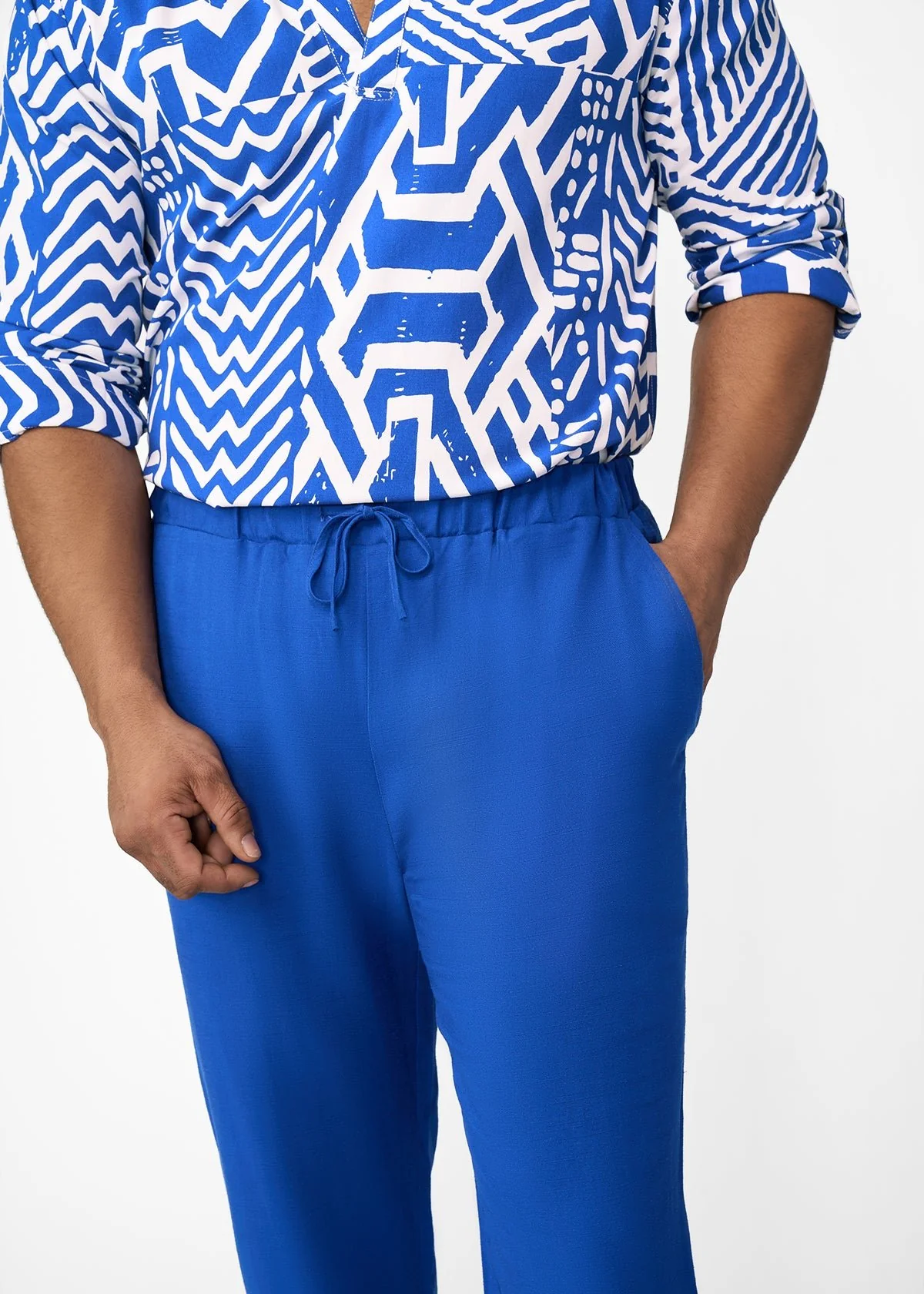 Asan Men's Linen Blend Pants (Cobalt) - Image 3