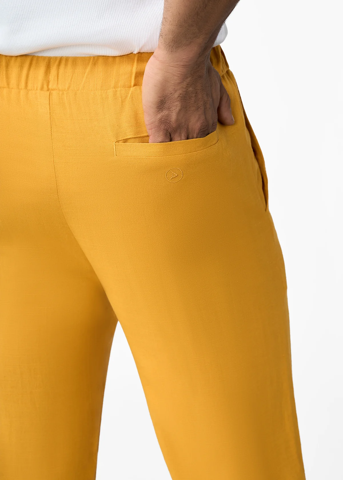 Asan Men's Linen Blend Pants (Gold) - Image 7