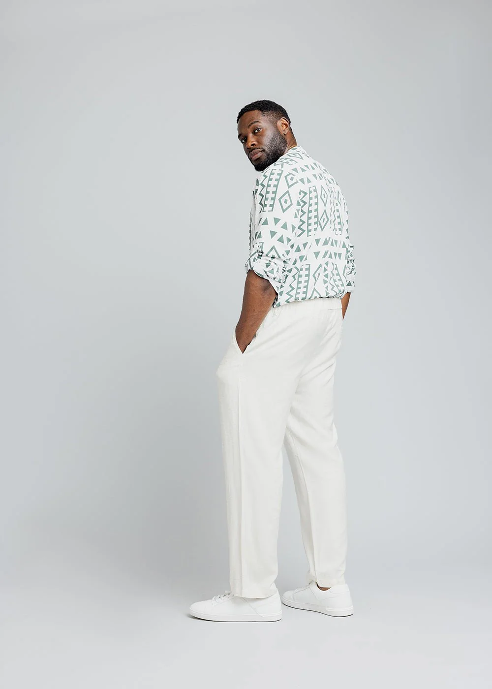 Asan Men's Linen Blend Pants (Sand) - Image 3