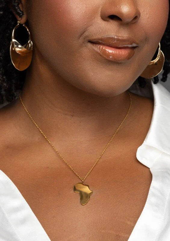 Asili African Map Necklace (Gold) - Image 2