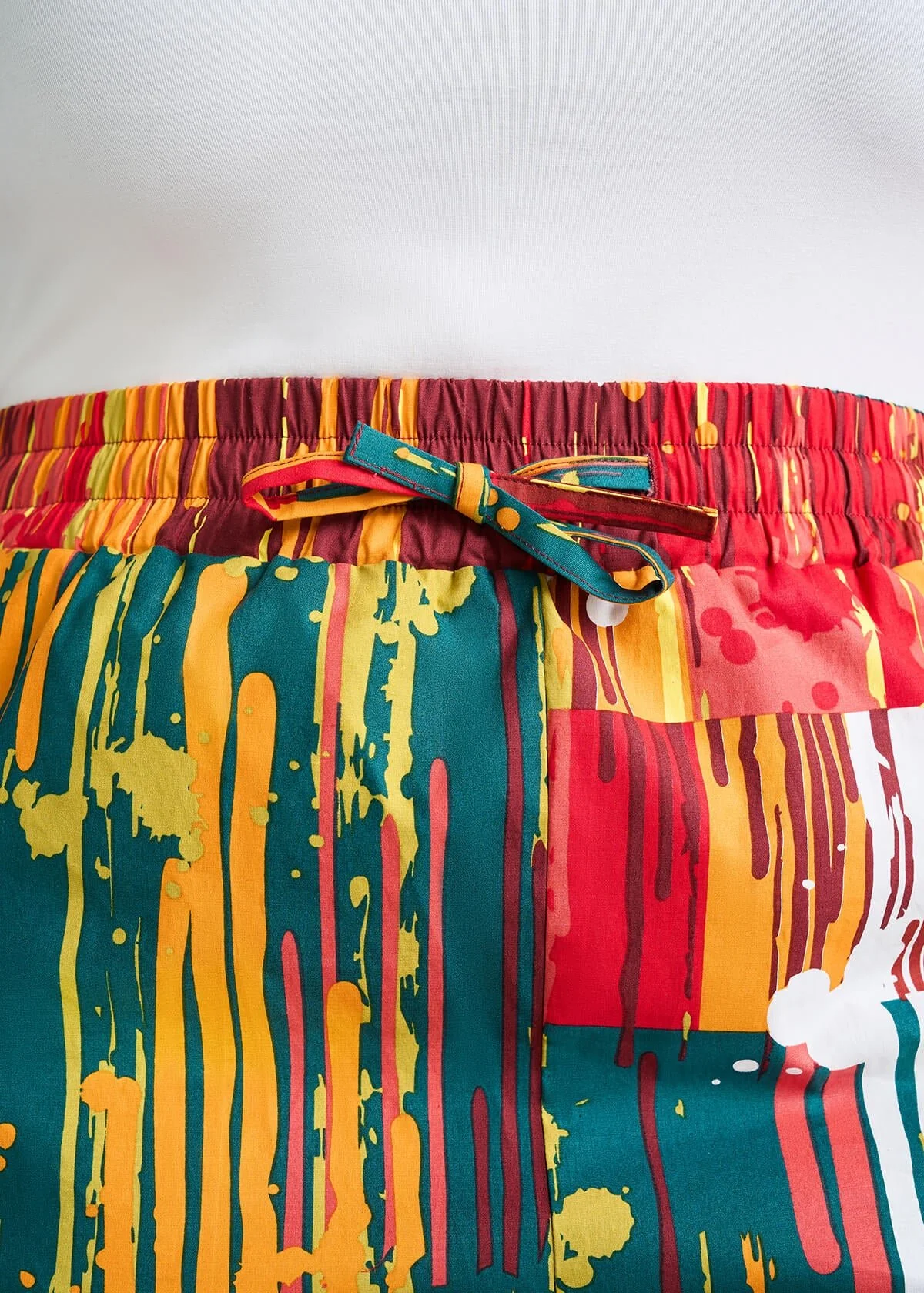 Ayoka Women's African Print Twill Cargo Pants (Forest Paint Splatter) - Image 6