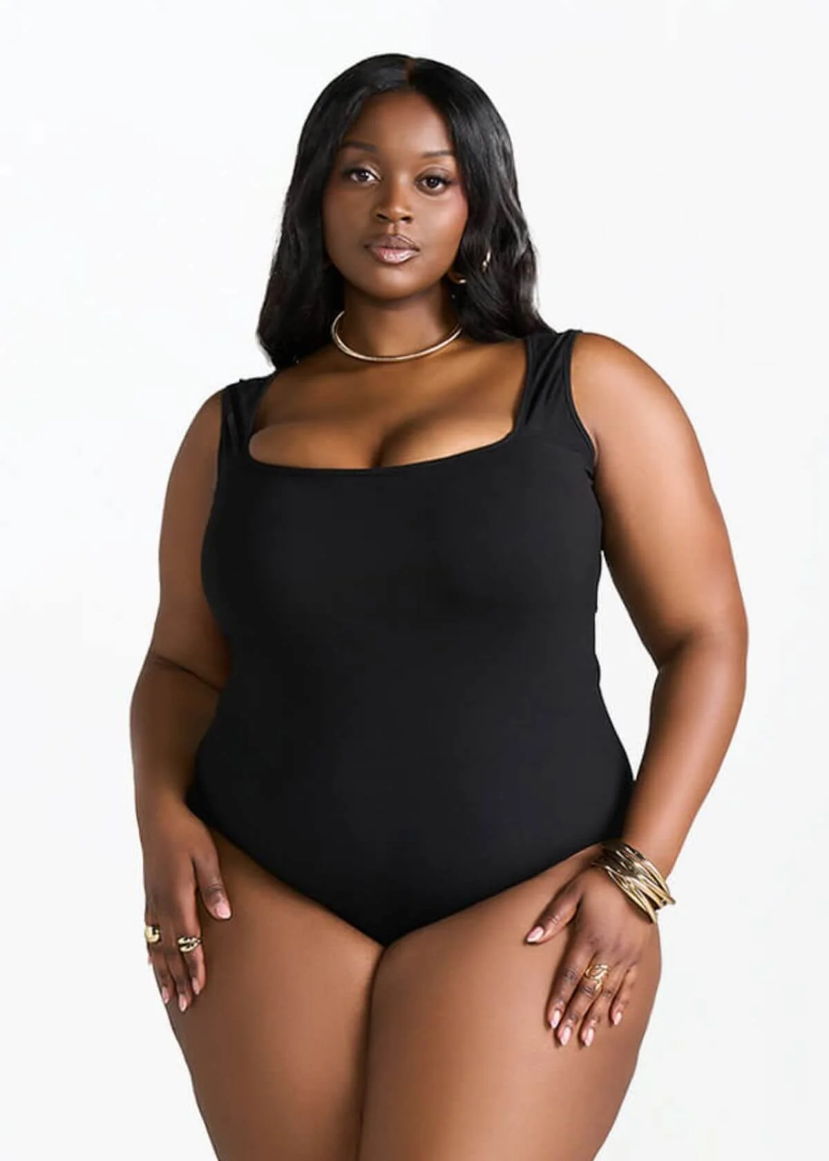 Casaiah Women's Square Neck Bodysuit (Black) - Image 4