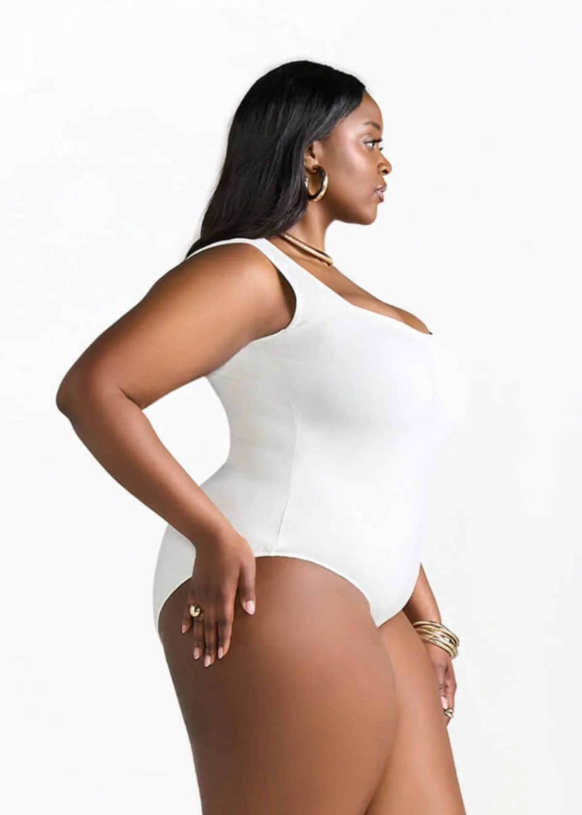 Casaiah Women's Square Neck Bodysuit (Cream) - Image 5