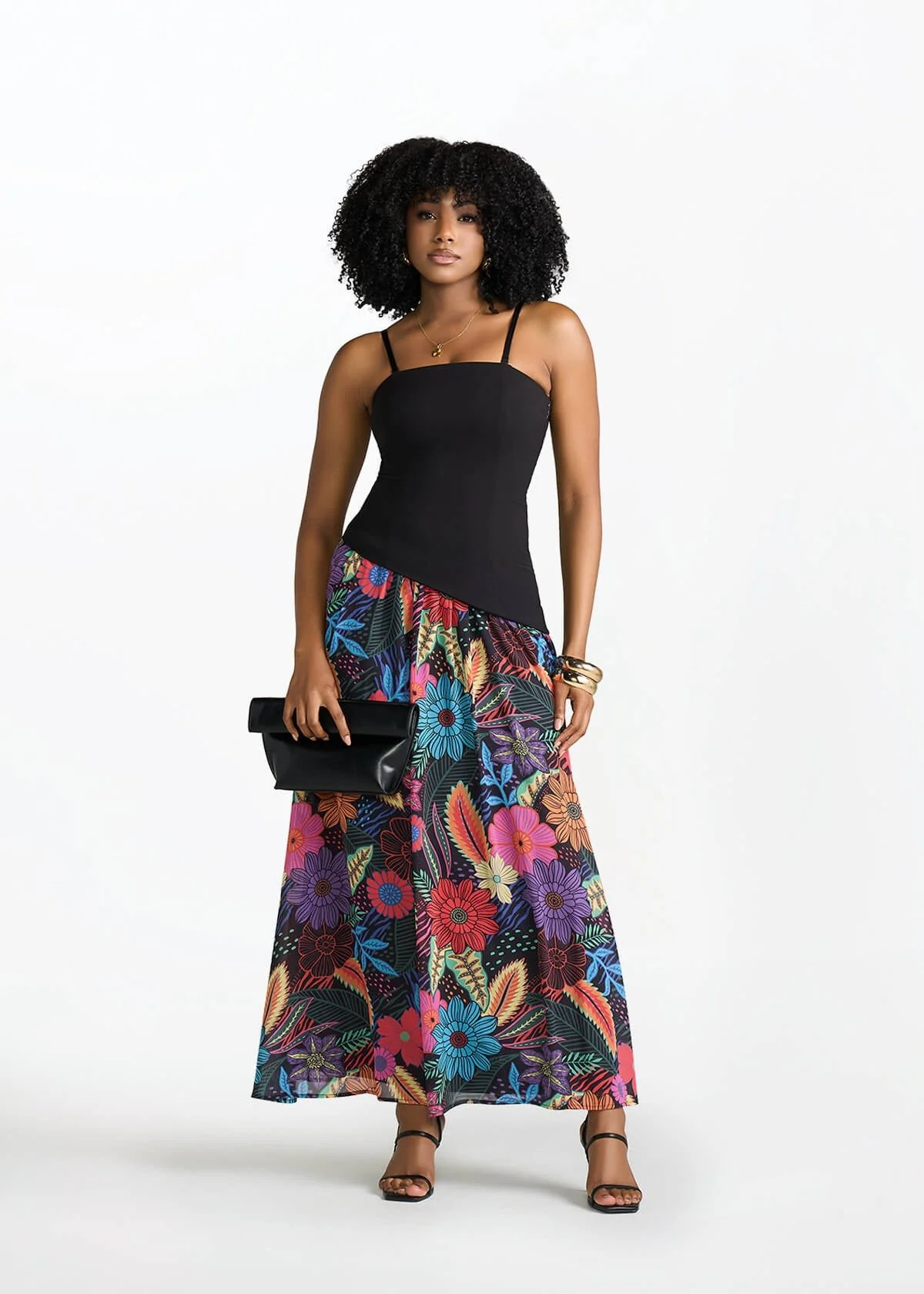 Damilola Women's African Print Strapless Dress (Black Tropical Floral) - Image 5