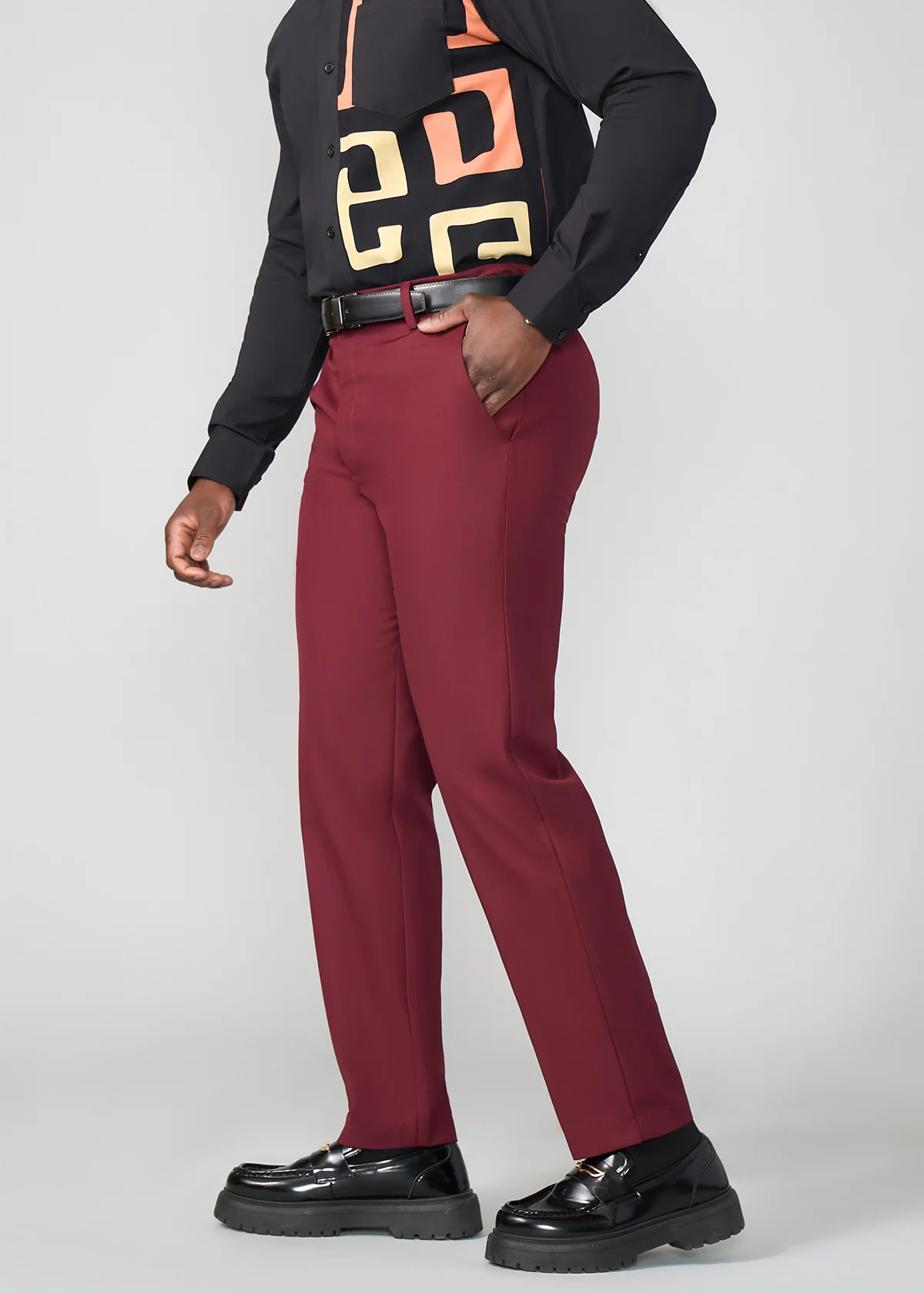 Davu Men's Traditional Pants (Maroon) - Clearance - Image 3