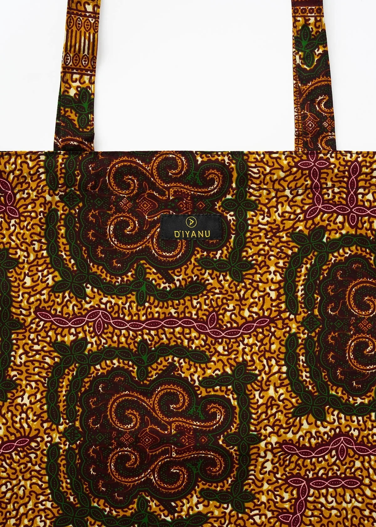 Ebuni African Print Tote Bag (Green Tortoise Diamonds) - Image 3