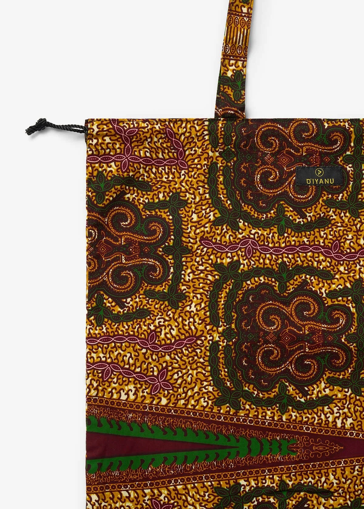 Ebuni African Print Tote Bag (Green Tortoise Diamonds) - Image 4