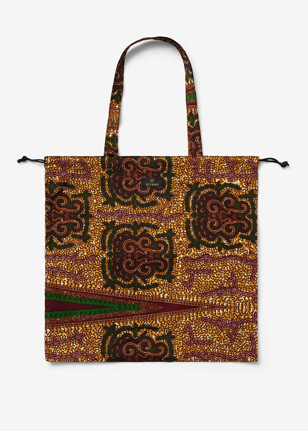 Ebuni African Print Tote Bag (Green Tortoise Diamonds) - Image 5