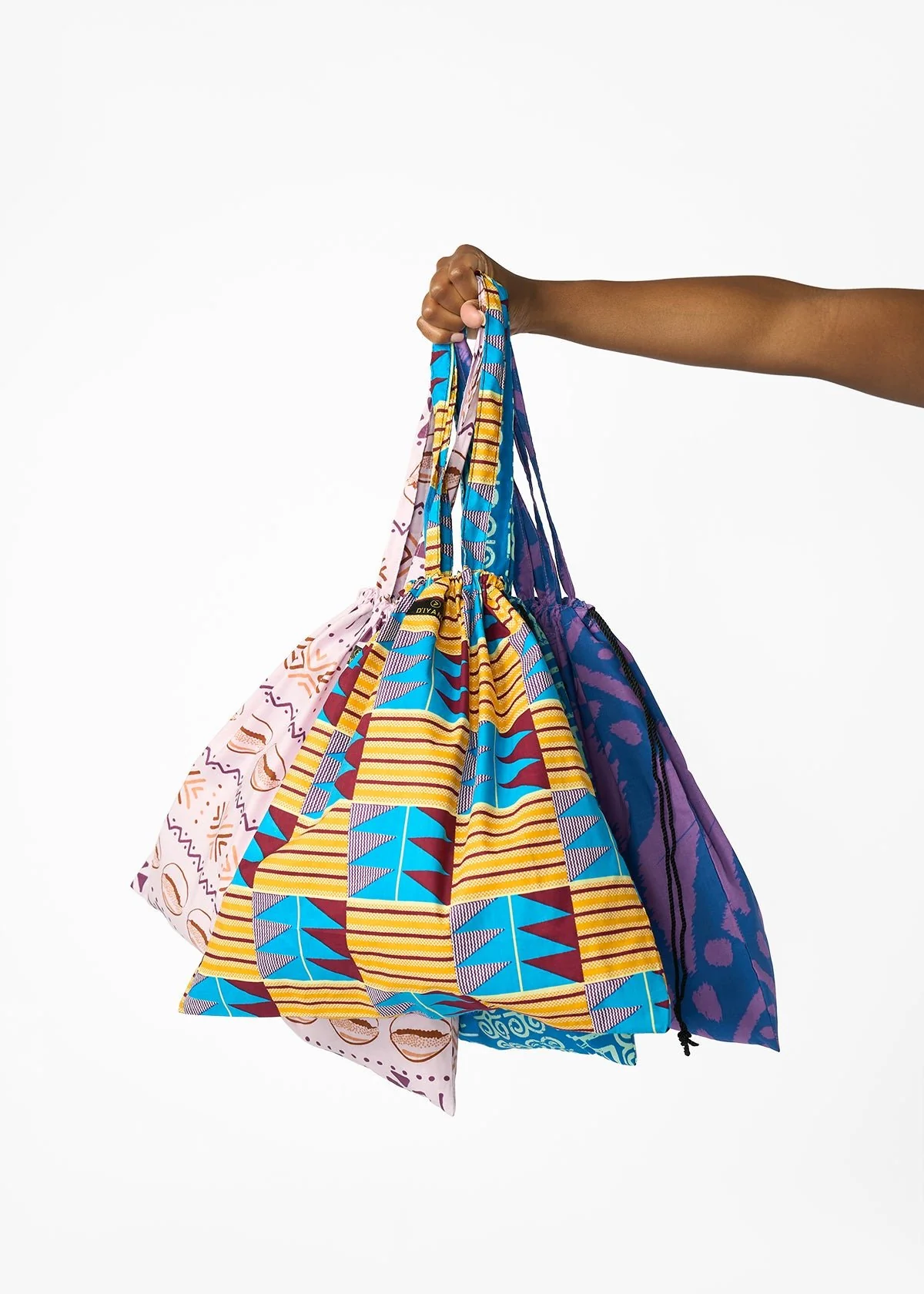 Ebuni African Print Tote  (Mauve Plum Mudcloth) - Clearance - Image 4