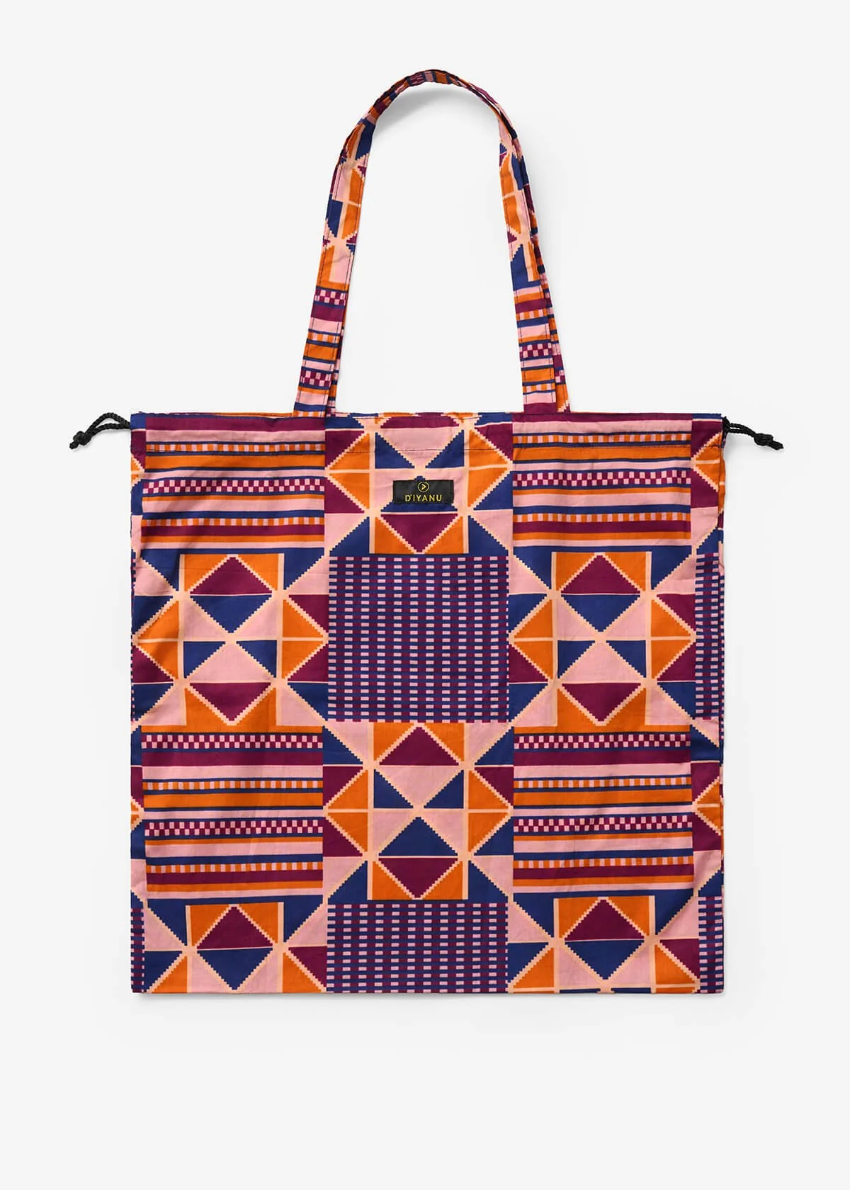 Ebuni Women's African Print Tote Bag (Orange Purple Kente) - Image 6