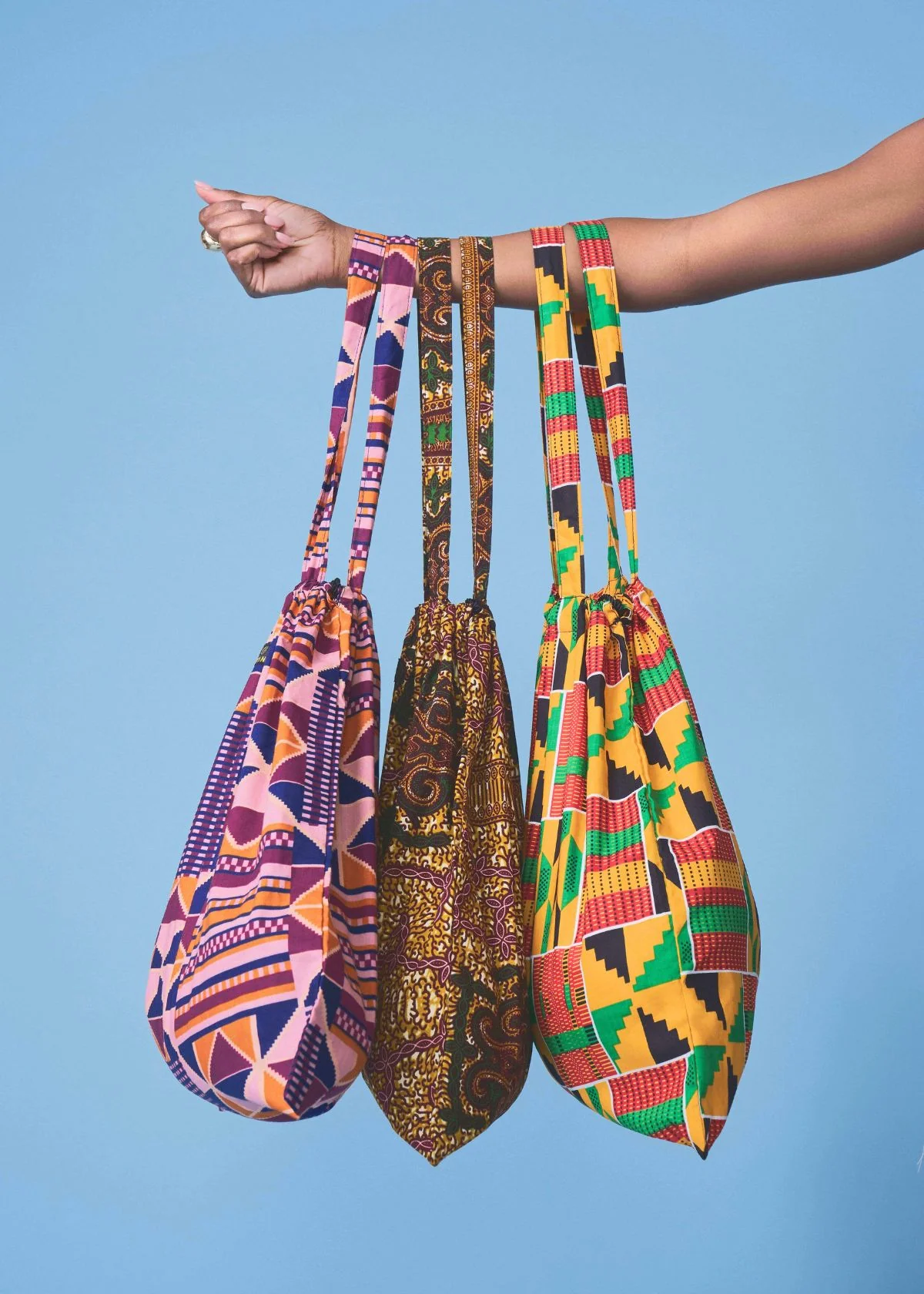 Ebuni African Print Tote Bag (Green Tortoise Diamonds) - Image 7