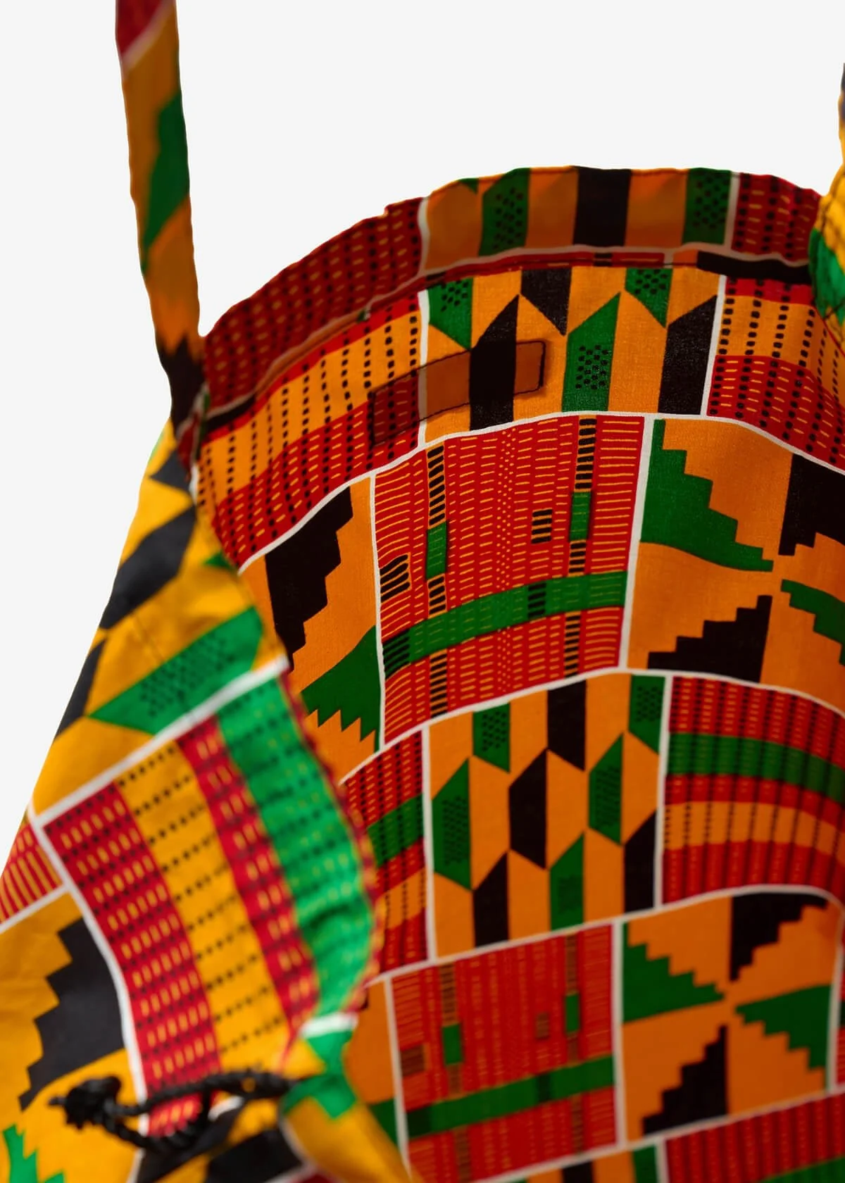 Ebuni Women's African Print Tote Bag (Red Green Yellow Kente) - Image 4