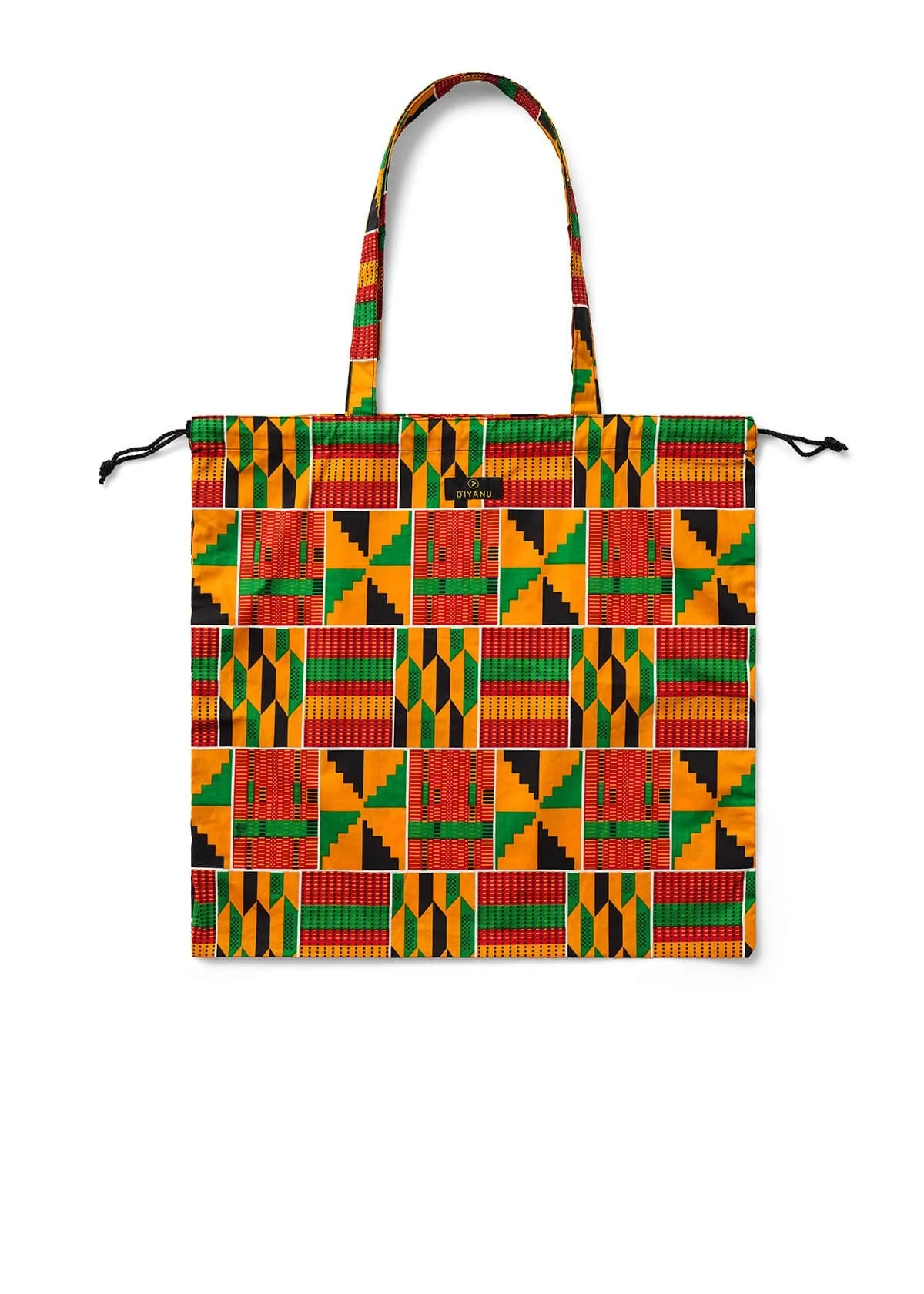 Ebuni Women's African Print Tote Bag (Red Green Yellow Kente) - Image 5