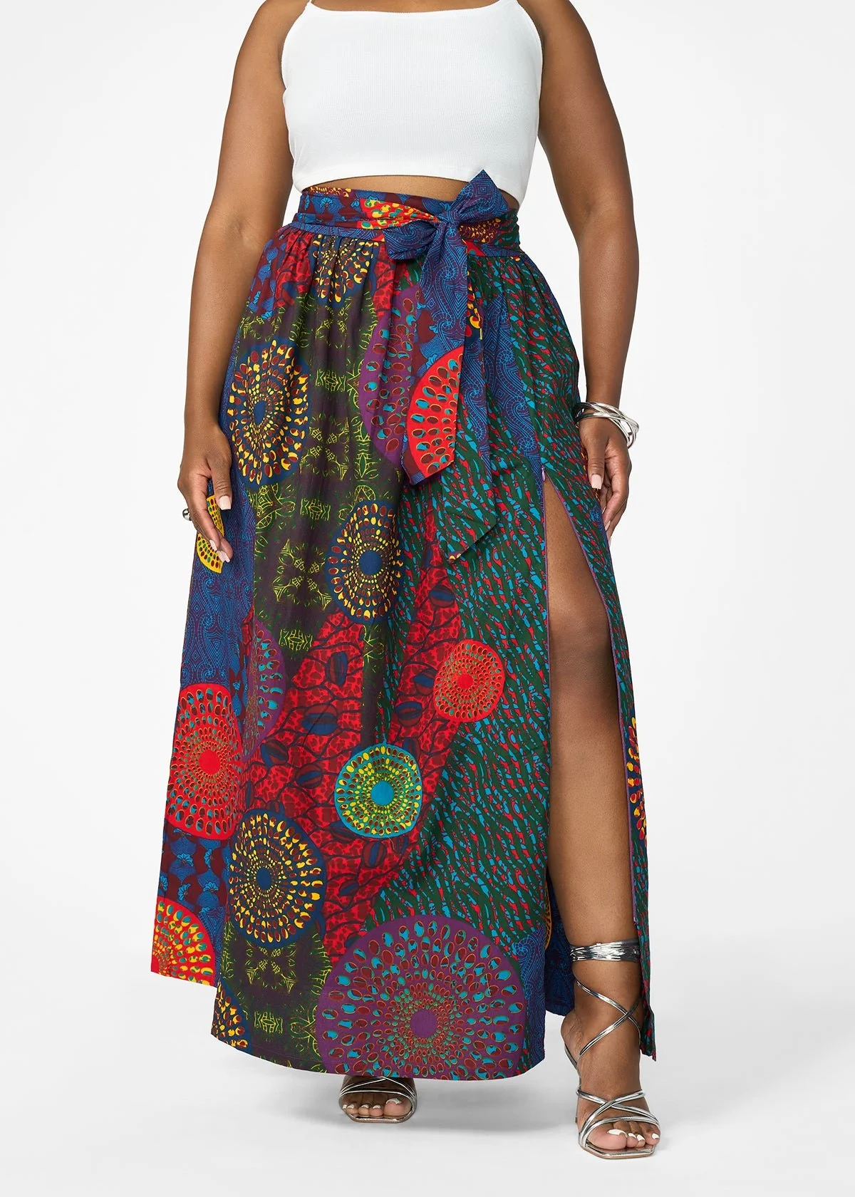 Isioma Women's African Print Maxi Skirt (New Harvest Multipattern)