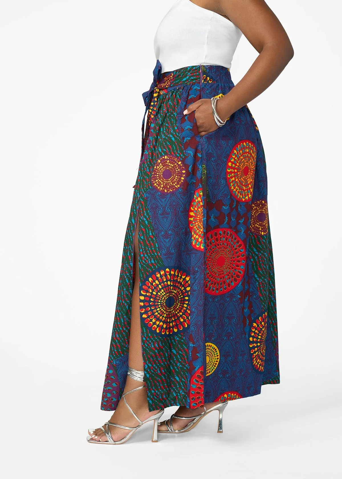 Isioma Women's African Print Maxi Skirt (New Harvest Multipattern) - Image 2