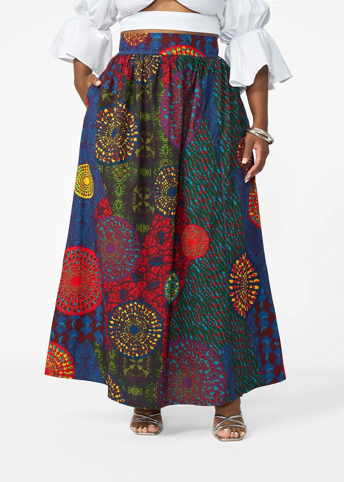 Isioma Women's African Print Maxi Skirt (New Harvest Multipattern) - Image 3