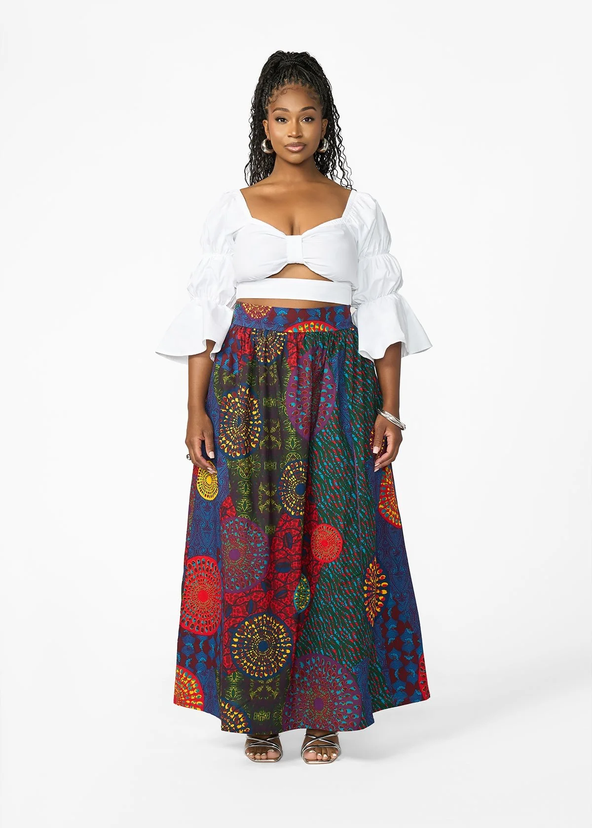 Isioma Women's African Print Maxi Skirt (New Harvest Multipattern) - Image 4