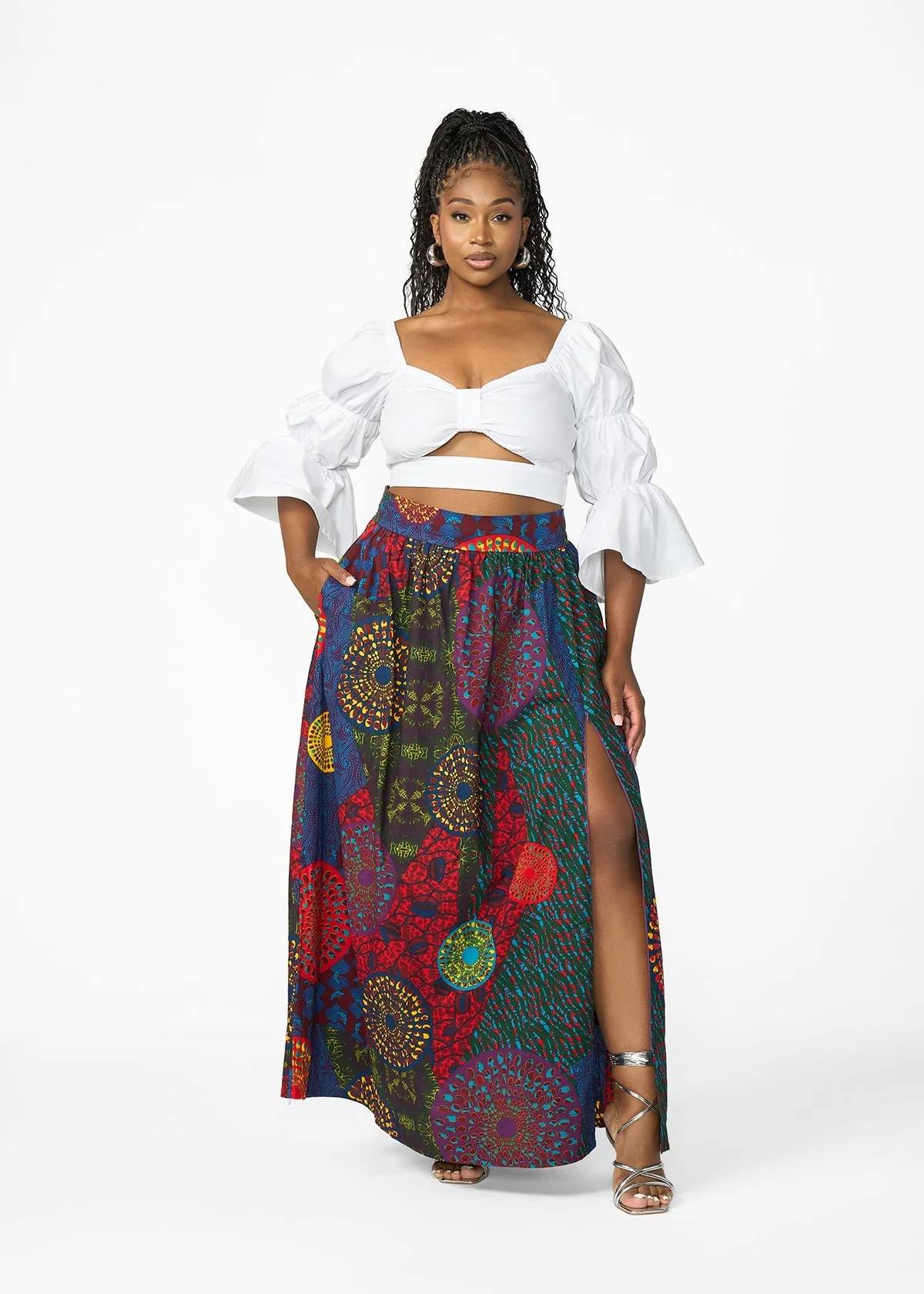 Isioma Women's African Print Maxi Skirt (New Harvest Multipattern) - Image 5