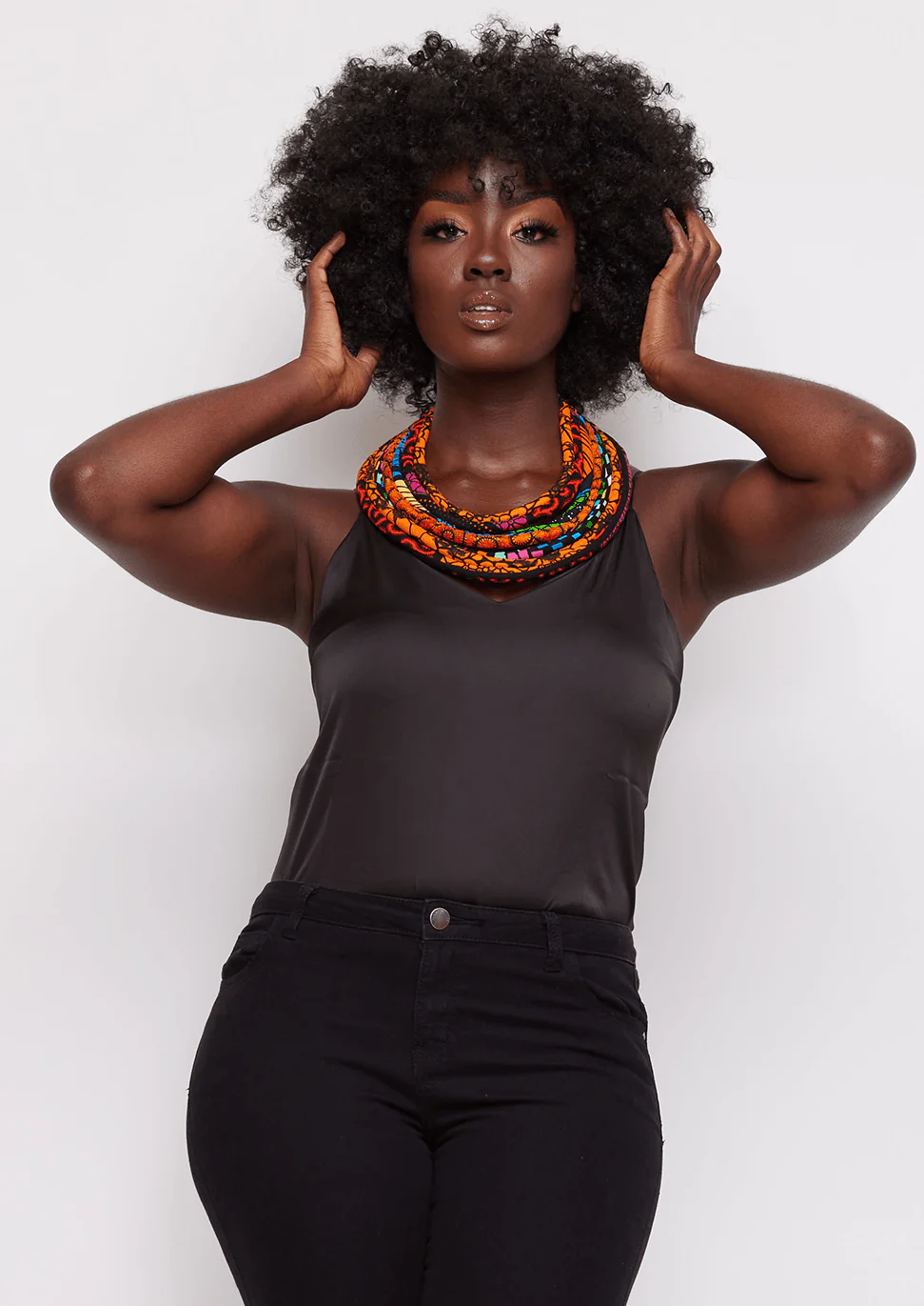 Bisa Women's African Print Layer Necklace (Mixed Tribal Prints) - Image 11