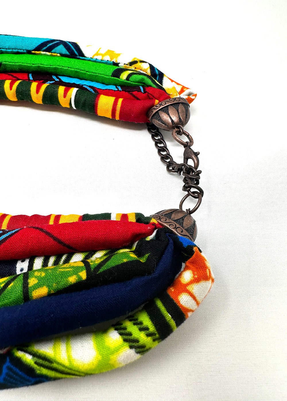 Bisa Women's African Print Layer Necklace (Mixed Tribal Prints) - Image 3