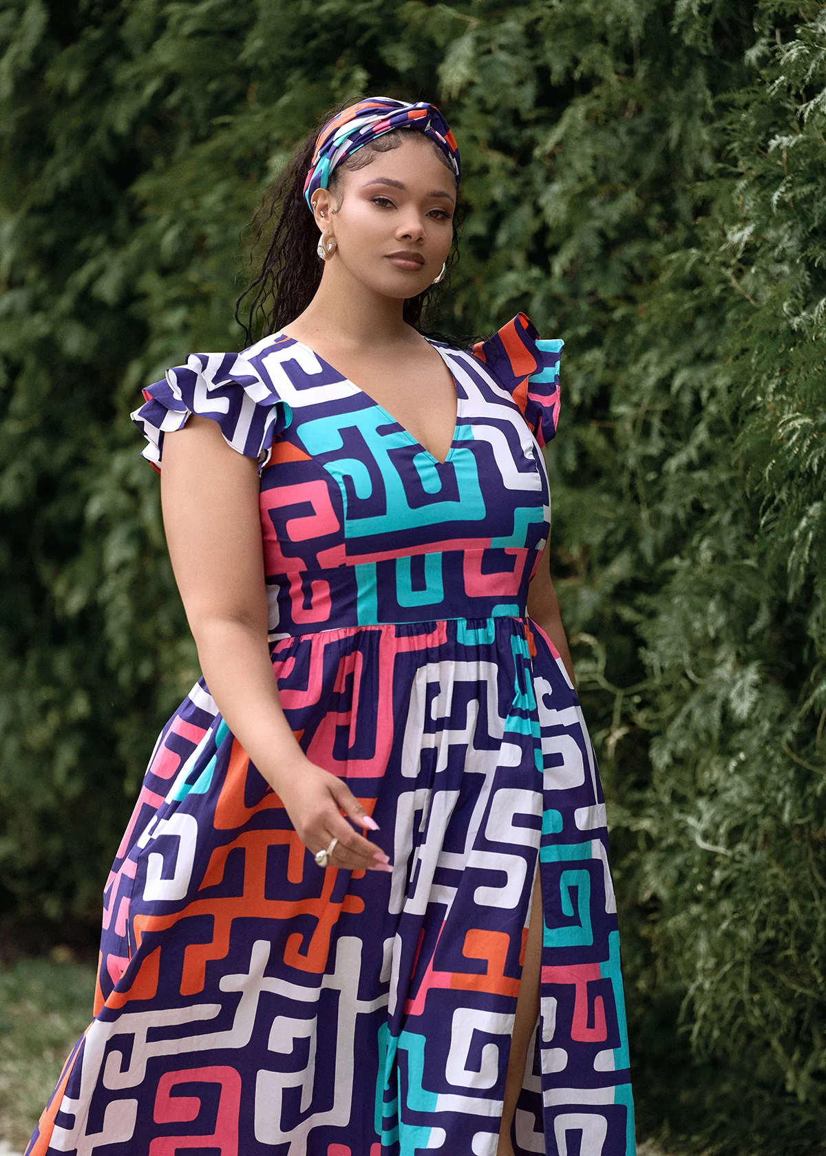 Lelisa Women's African Print Maxi Dress (Confetti Kuba) - Image 4