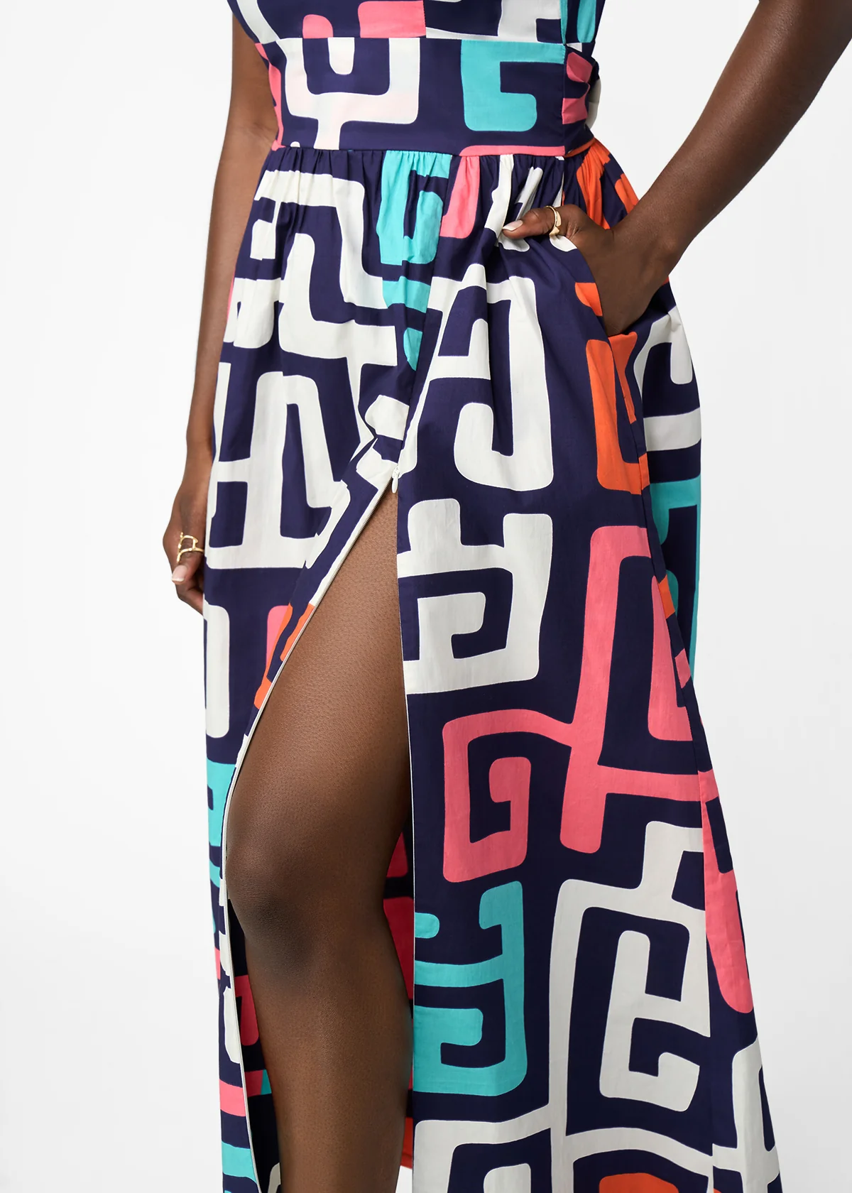 Lelisa Women's African Print Maxi Dress (Confetti Kuba) - Image 5