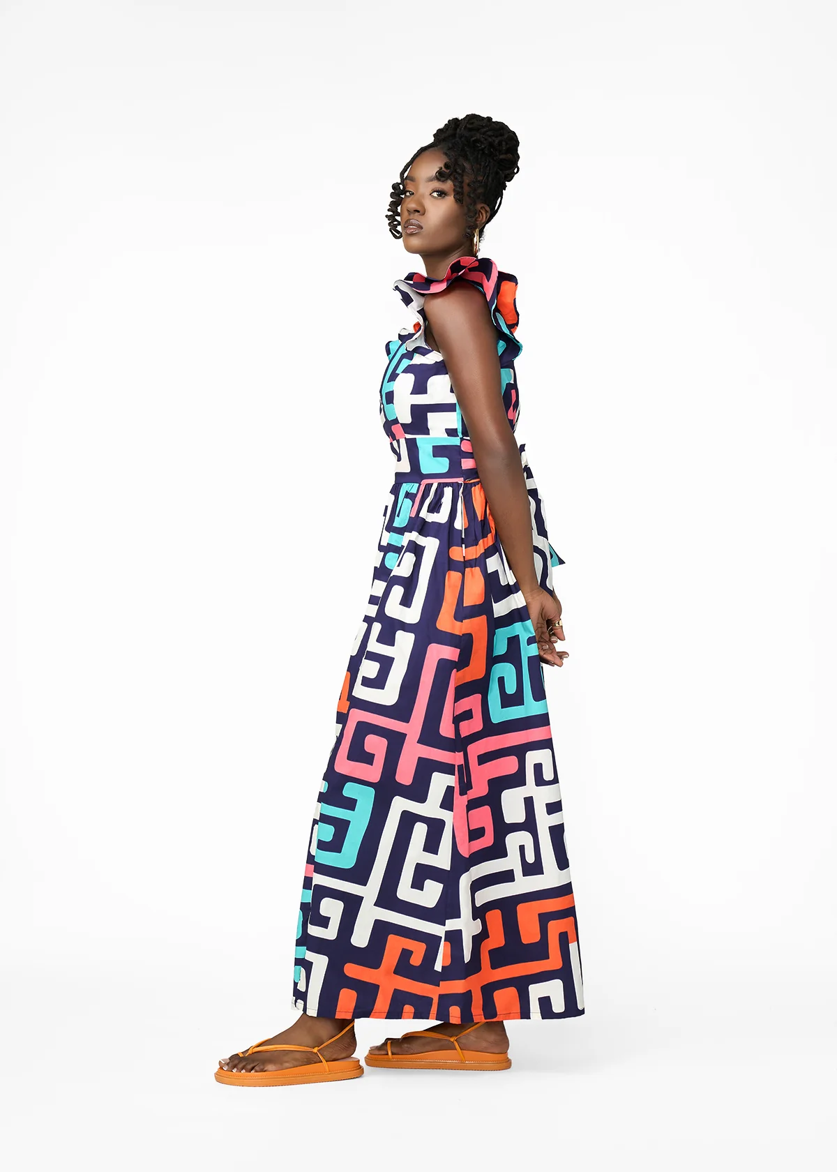 Lelisa Women's African Print Maxi Dress (Confetti Kuba) - Image 6