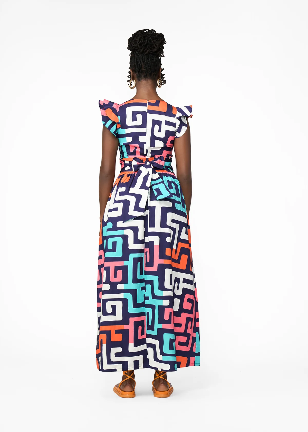 Lelisa Women's African Print Maxi Dress (Confetti Kuba) - Image 8