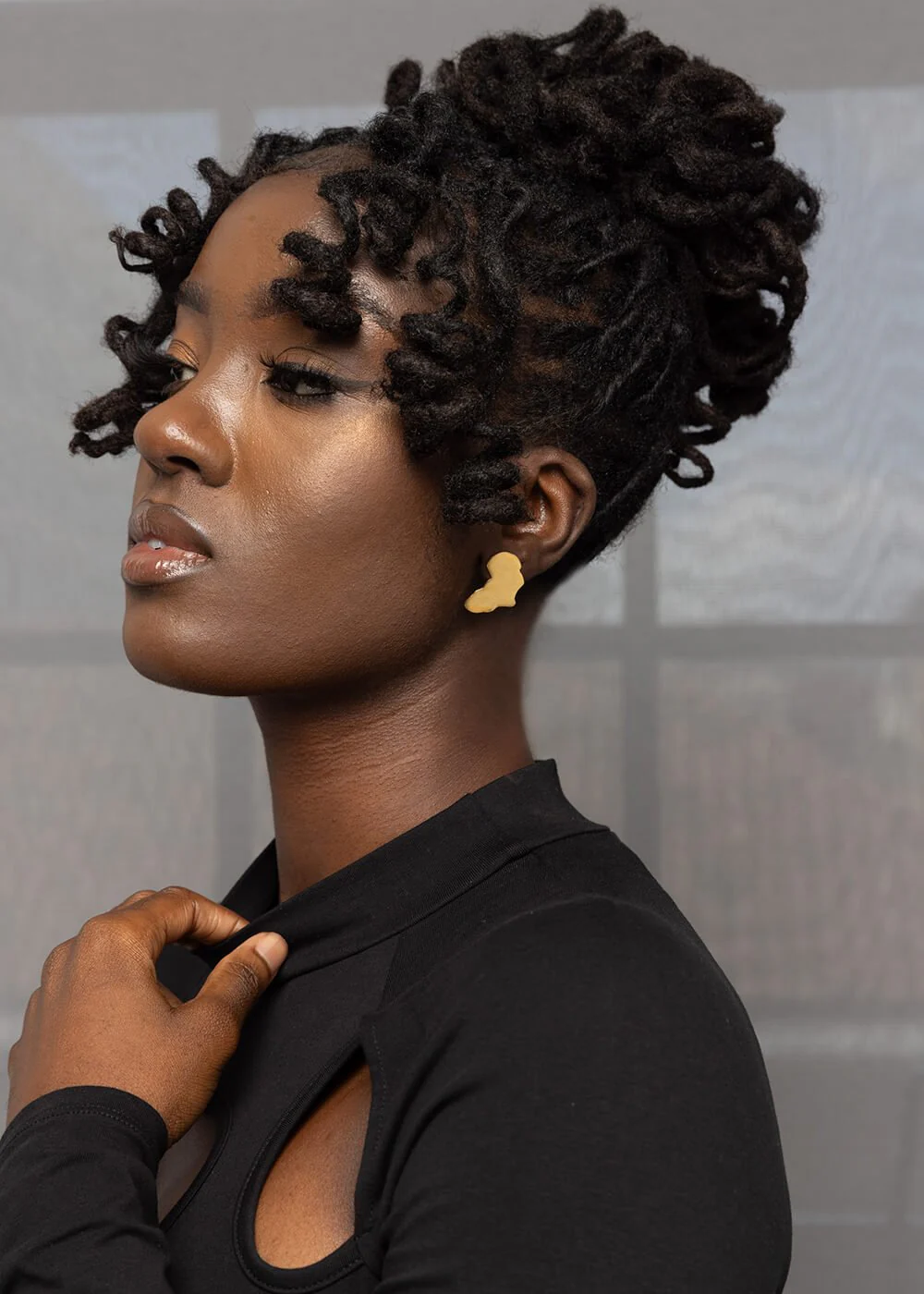 Maridadi African Map Post Earrings (Gold) - Image 3