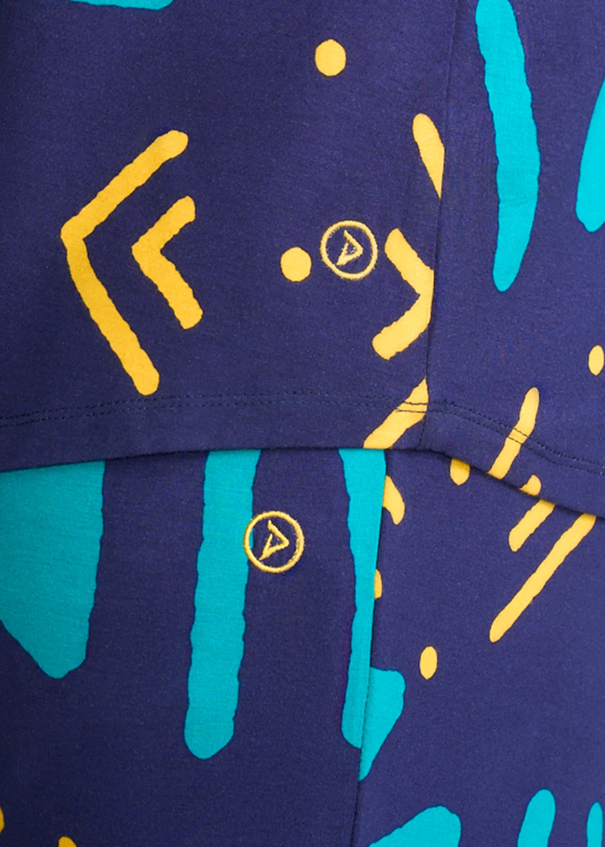 Mobisi Men's African Print Pajama Set (Navy Gold Mudcloth) - Image 7
