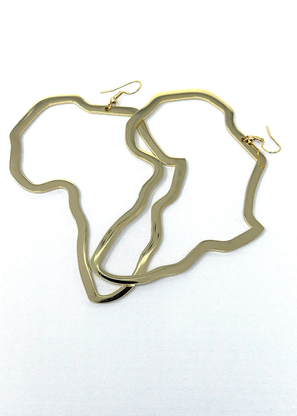 Modaju Women's Africa Map Drop Earrings (Gold) - Image 3