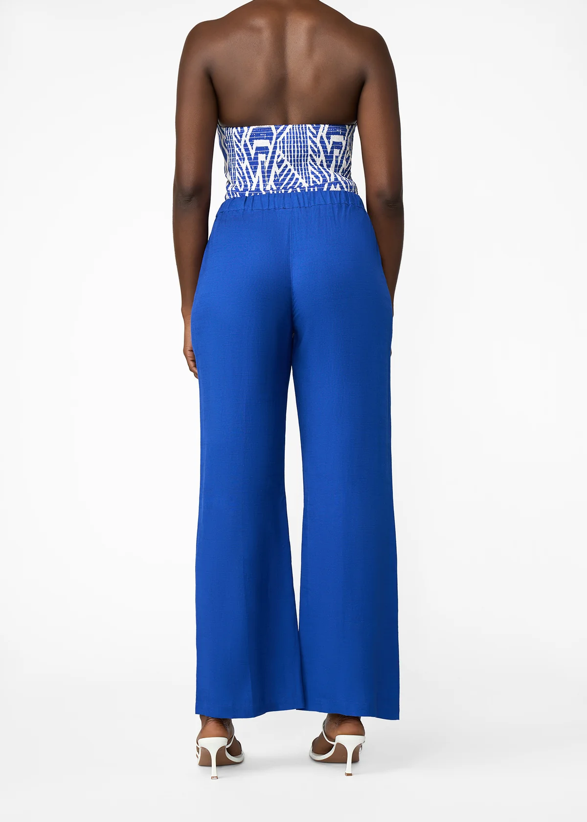 Nahema Women's Linen Blend Wide Leg Pants (Cobalt) - Clearance - Image 5