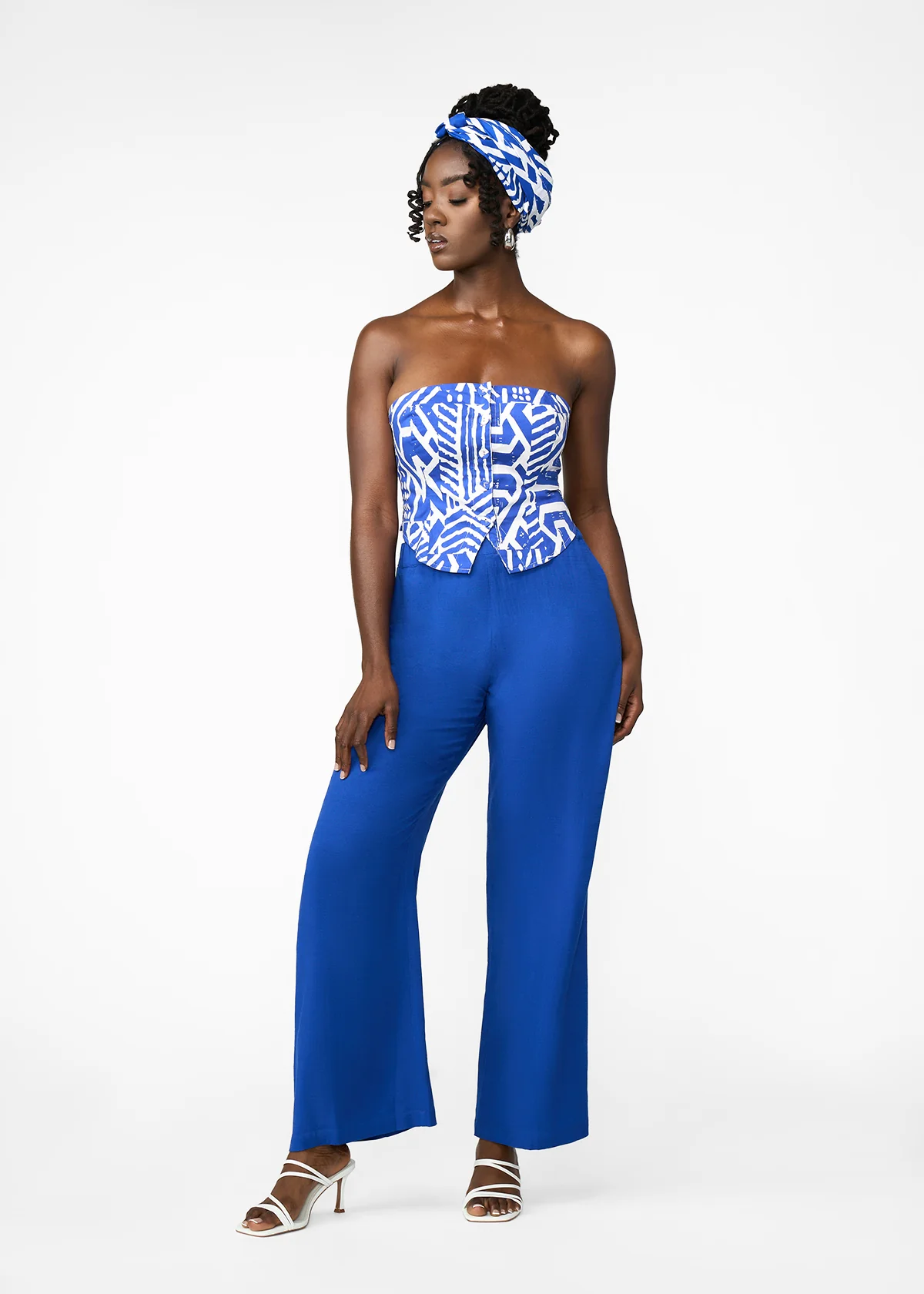 Nahema Women's Linen Blend Wide Leg Pants (Cobalt) - Clearance - Image 7
