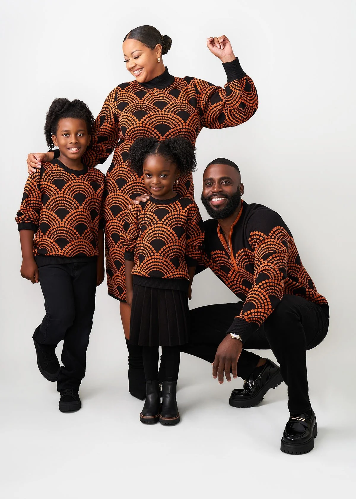 Oma Kids Unisex African Print Sweater (Black Amber Dots) - Image 5
