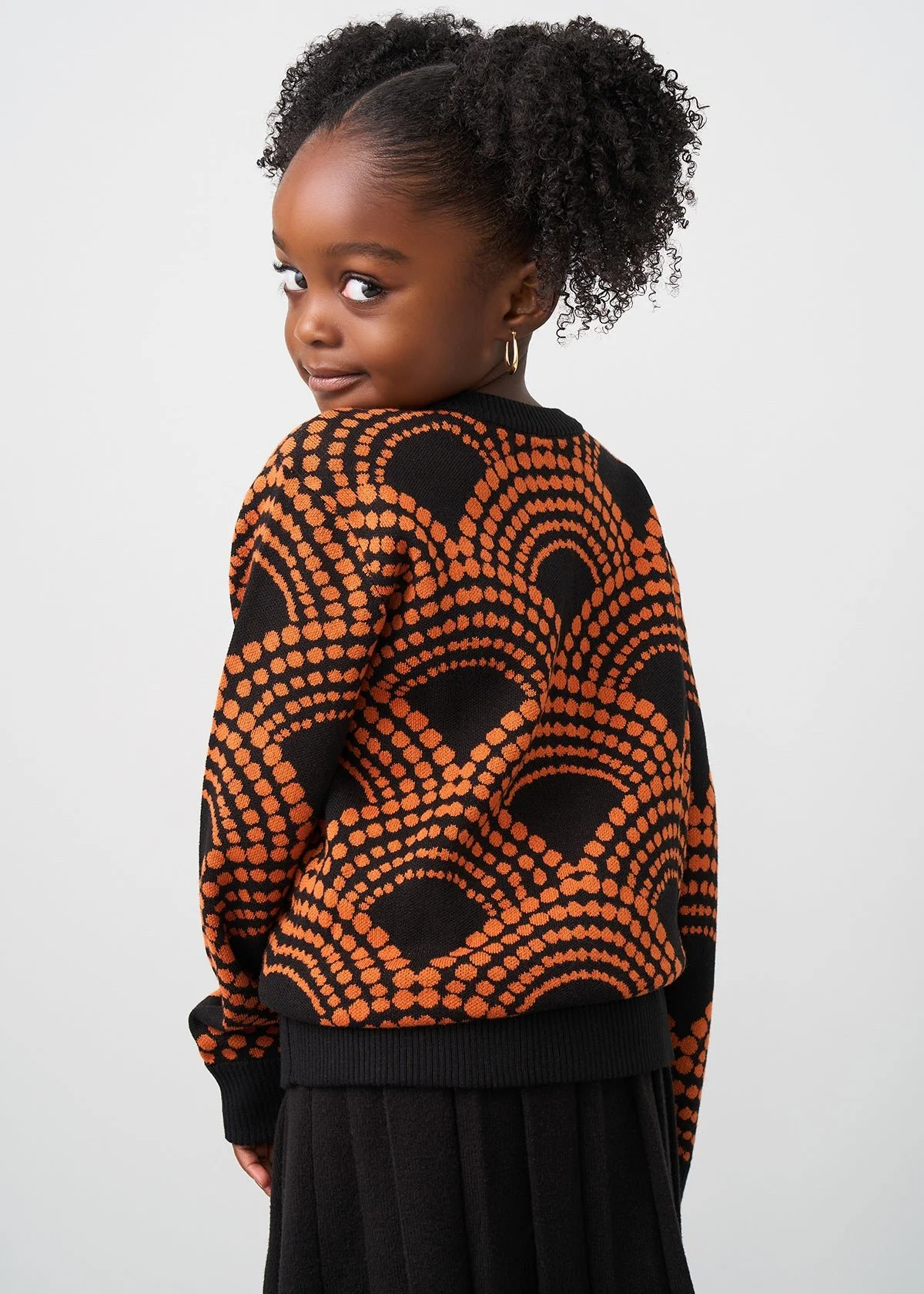 Oma Kids Unisex African Print Sweater (Black Amber Dots) - Image 7