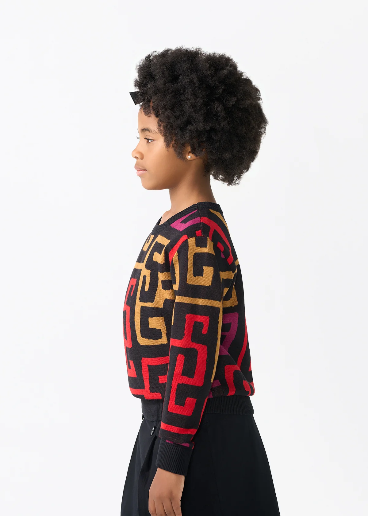 Oma Kids Unisex African Print Sweater (Black Berry Kuba) - Image 3