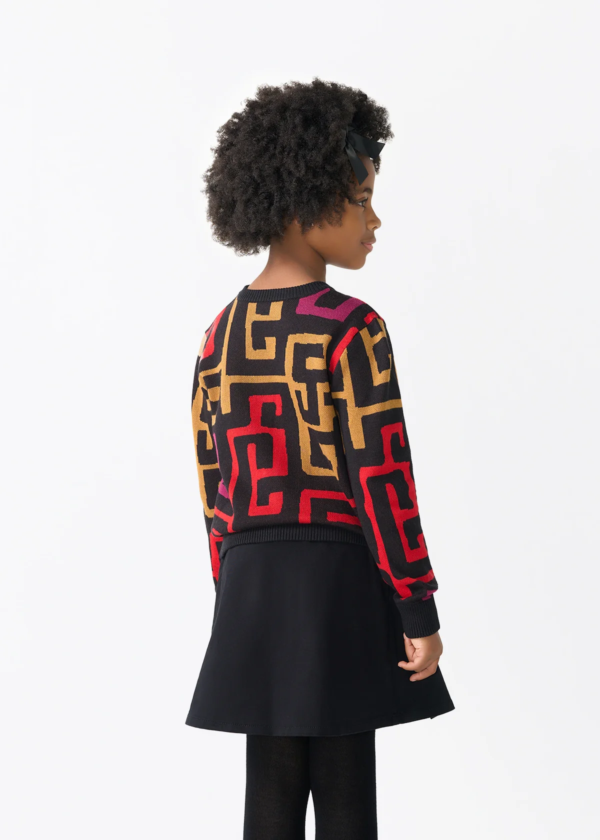 Oma Kids Unisex African Print Sweater (Black Berry Kuba) - Image 4
