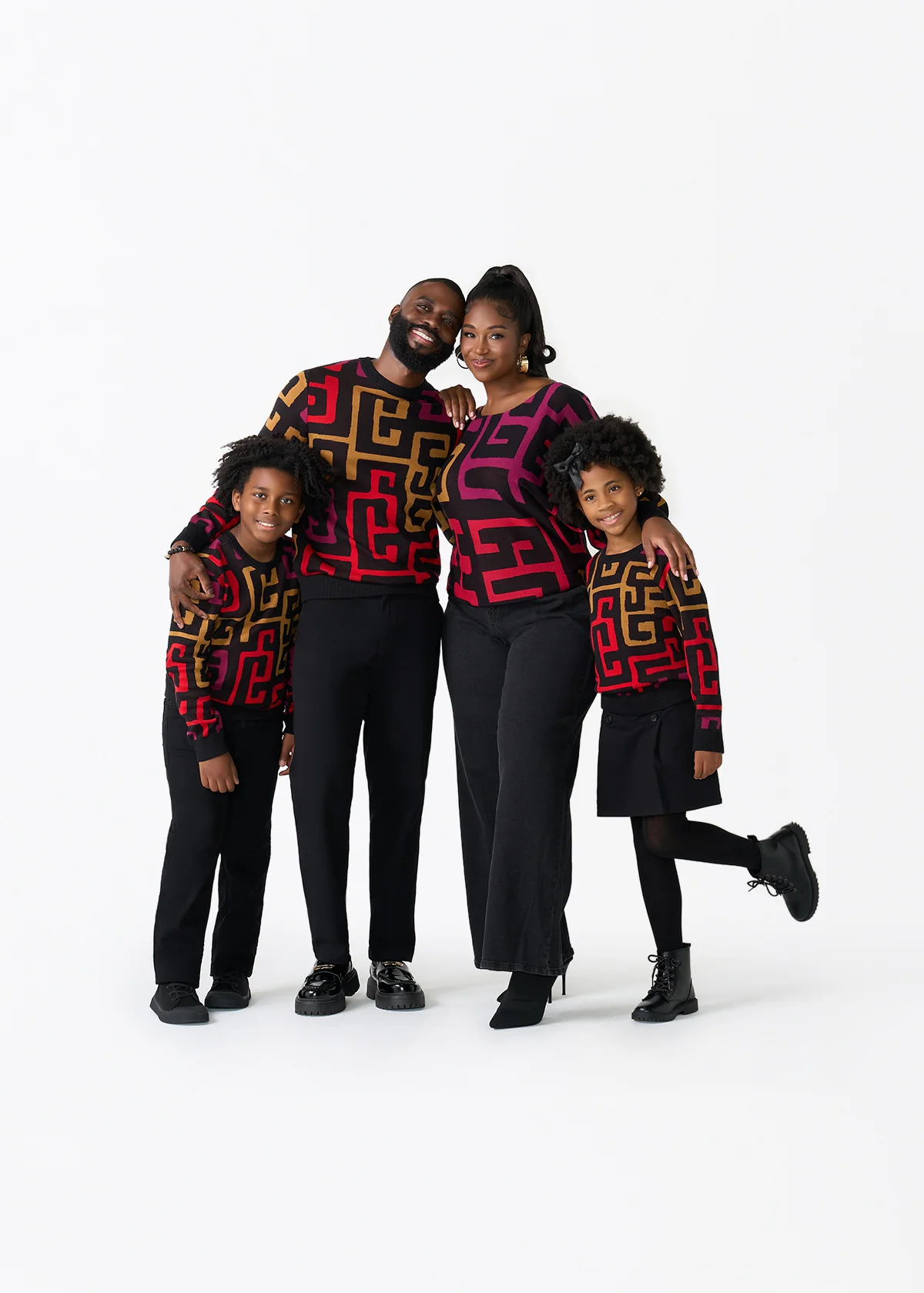 Oma Kids Unisex African Print Sweater (Black Berry Kuba) - Image 6